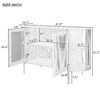 NicBex Curved Buffet Cabinet with Woven Rattan Doors, Rattan Sideboard Cabinet with Gold Trim, Kitchen Storage Cabinet, Coffee Bar Cabinet - 3 of 4