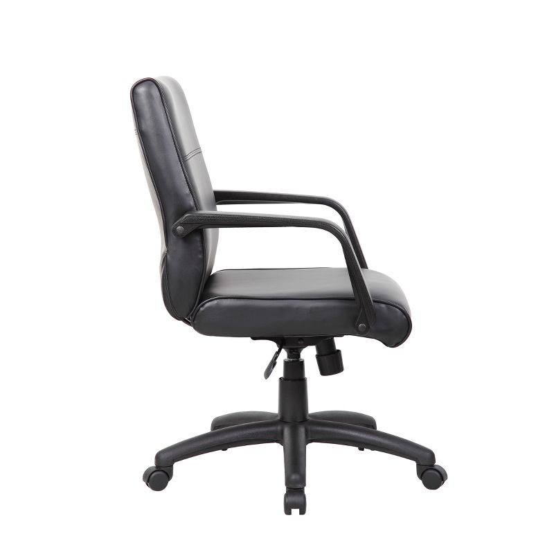 Mid Back Executive Chair in Leatherplus - Black - Boss, 4 of 9
