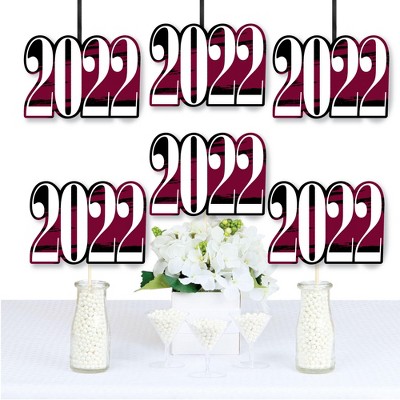 Big Dot of Happiness Maroon Grad 2022 - Best is Yet to Come - 2022 Decorations DIY Burgundy Graduation Party Essentials - Set of 20