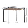 10' x 10' Aluminum Patio Pergola with Retractable Pergola Canopy Shade Shelter for Porch, Outdoor Party, Garden, Grill Gazebo - 3 of 4