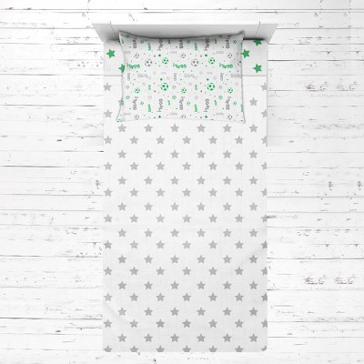 Bacati - Soccer Sports Green Gray Muslin 3 pc Toddler Bed Sheet Set