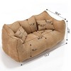 CAVINAS Chenille Bean Bag Chair with High-Resilience Foam,Lazy Sofa Chair with Armrest and 2 Seats,Lounge Chair for Living Room - 3 of 4