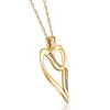 Pompeii3 Diamond Heart Pendant in White, Yellow, or Rose Gold 18" Necklace - 2 of 3