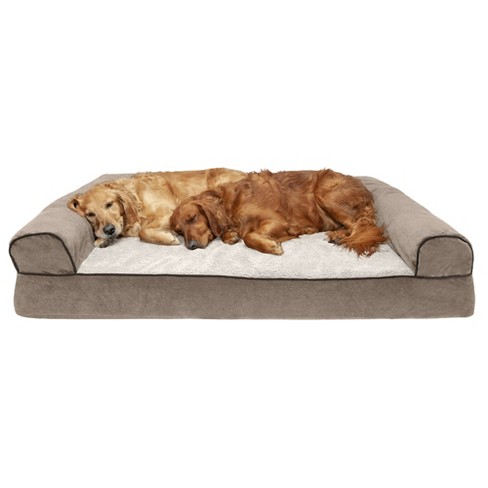 Furhaven Faux Fleece & Chenille Soft Woven Memory Foam Sofa Dog Bed - Jumbo  Plus, Cream : Target