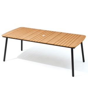 Pellebant 2.1m Patio Dining Table 6-8 People Durable WPC Tabletop Aluminum Frame Indoor/Outdoor Dining Table for Backyards Poolside Gardens - 1 of 4