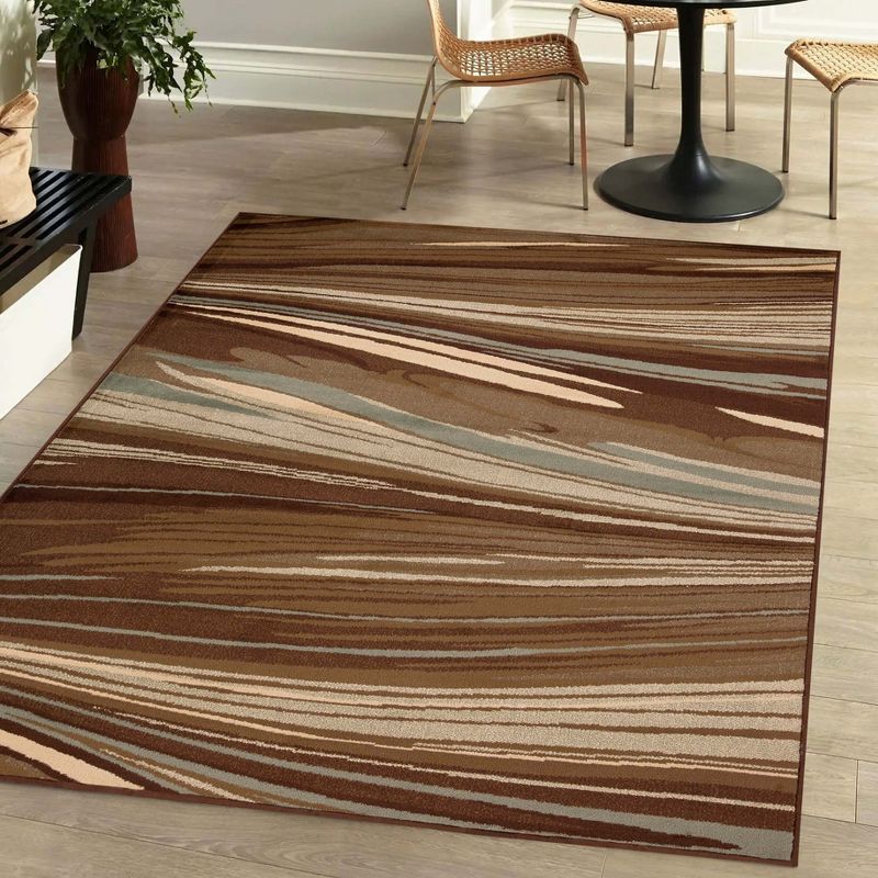Modern Abstract Multi-Colored Power-Loomed Living Room Bedroom Entryway Indoor Area Rug or Runner by Blue Nile Mills, 2 of 6