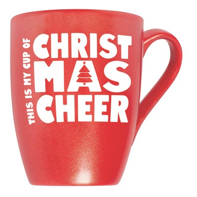 Elanze Designs This is My Cup of Christmas Cheer Crimson Red 10 ounce New Bone China Coffee Cup Mug