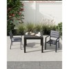 Garden Stackable Aluminum Outdoor Chairs Set of 2, Patio Dining Chairs w/ Armrests, Comfortable Metal Porch Furniture - 2 of 4