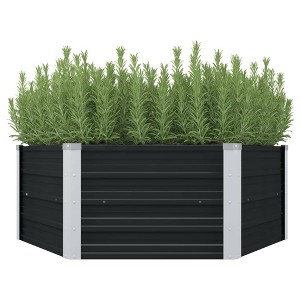 vidaXL Raised Garden Bed Anthracite 50.8"x50.8"x17.7" Galvanized Steel - 1 of 4