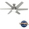 52" Sotto Ceiling Fan with LED Light Brushed Nickel - Hunter Fan: 6-Blade, Wood Composite, Remote Control, ETL Listed - 2 of 4
