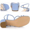Perphy Women's Strappy Strap Open Toe Slingback Chunky Heel Sandals - 3 of 4