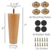 Aoibox Round Solid Wood Furniture Legs Set of 4 6 Inch Tapered Support for Sofa Chair Ottoman Table Easy Install - 2 of 4