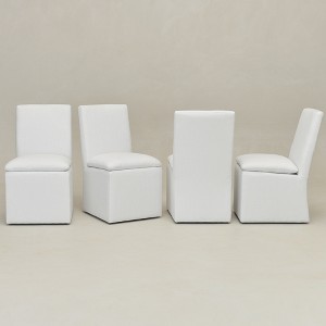 KINWELL 21"W Performance Fabric Dining Chair with Casters (Set of 4) - 1 of 4