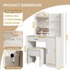 Makeup Vanity with Lighted Mirror & Lots Storage Cabinet, 3 Lighting Modes - 2 of 4