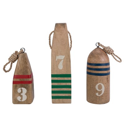 Beachcombers Set of 3 Wood Buoys