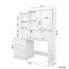 NicBex Vanity Desk with Mirror Dressing Table with 2 Drawers, 4 Open Shelves, Rectangular Makeup Table with 10-lamp Bulb for Bedroom - 4 of 4
