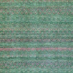 HomeRoots 5' X 8' Green And Blush Striped Washable Indoor Outdoor Area Rug - 1 of 4