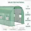 CAVINAS 13'x10'x6.5' Arched Greenhouse Tunnel Greenhouse with Zippered Door and Roll-Up Windows Zippered Door, PE Cover for Backyard - 4 of 4