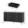 Hitow 6 Drawer Storage Horizontal Dresser Minimalist Chest of Drawers Metal Base - 3 of 4