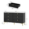 Hitow 6 Drawer Storage Horizontal Dresser Minimalist Chest of Drawers Metal Base - image 3 of 4