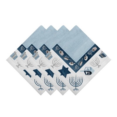 Laural Home Happy Hanukkah 4-Pc. 20" x 20" Napkin Set