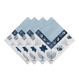 Laural Home Happy Hanukkah 4-Pc. 20" x 20" Napkin Set - 1 of 2