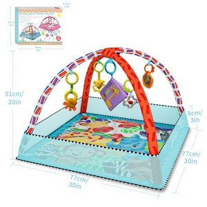 BabyBond 8-in-1 Baby Gym Play Mat, Tummy Time Mat with 5 Sensory Toys, Ball Pit for Stage-Based Motor Skills & Sensory Development - 1 of 4