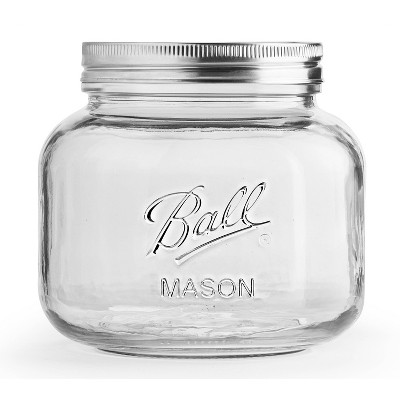 Cornucopia Brands-64oz Clear Half Gallon Wide-mouth Glass Jars With White  Metal Lids 2pk : Target