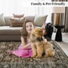 Vintage Distressed Large Living Room Rug for Bedroom, Oriental Soft Low-Pile Indoor Accent Carpet, Non-Skid, Machine Washable, Brown - 2 of 4