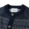 Stellou & Friends 100% Cotton Knit Norwegian Jacquard Design Baby  Boys Girls Long Sleeve Cardigan Sweater  - 3-6 Months / Navy with Cream - 3 of 4