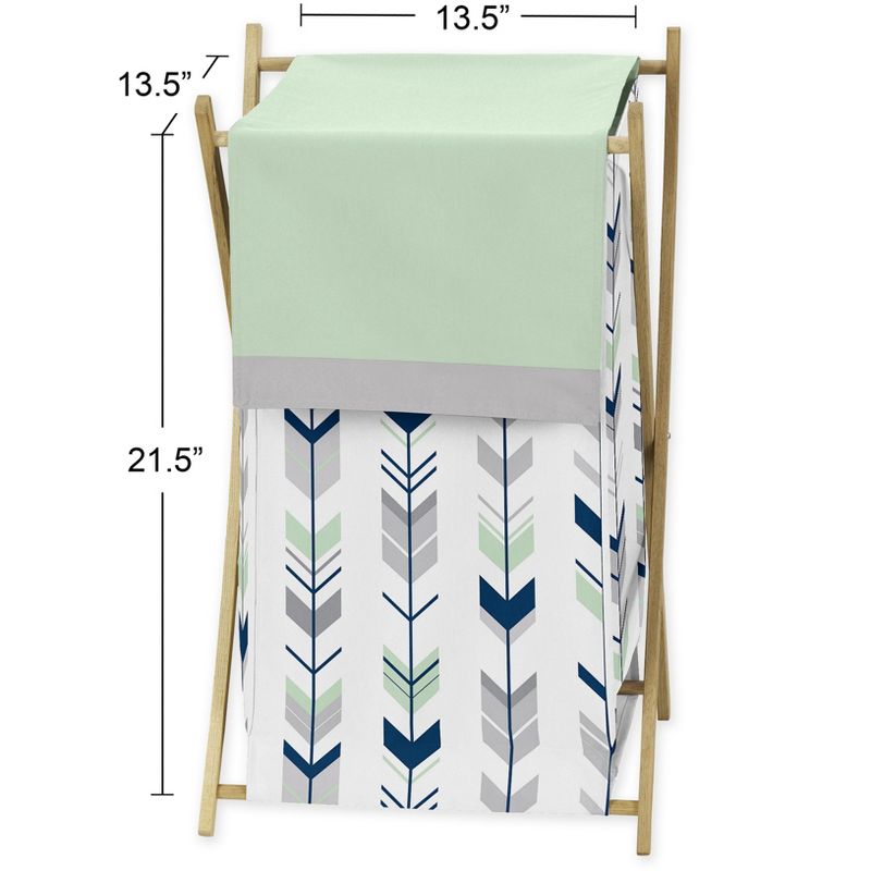 Sweet Jojo Designs Boy or Girl Gender Neutral Unisex Laundry Hamper Mod Arrow Blue Green and Grey, 4 of 6