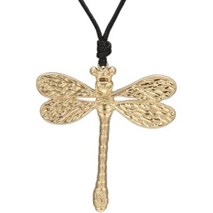 Leather and Wood Necklace Chunky Circle Pendant Boho Jewelry for Women - 1 of 4