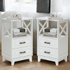 Heynemo Tall Nightstand, Side Table with 2 Drawers & Open Shelf on Top, Solid Feet, Ideal for Bedroom, Living Room, Home Office - 2 of 4