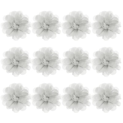 Unique Bargains Mesh Fabric Full Chiffon Flowers for DIY 12 Pcs