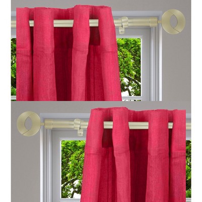 Gold Adjustable Single Curtain Rod Set with Circle Finials