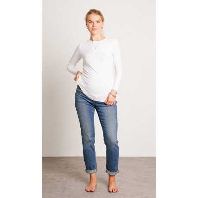 NOM Maternity Liv Long Sleeve Crew Neck Tee