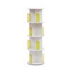 VECELO 4 Tier Standing Bookcase 360° Display Floor Standing Storage Rack with Acrylic Visible Window Partition, Rotating Bookshelf - 2 of 4