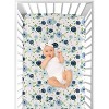 Sweet Jojo Designs Girl Jersey Knit Baby Fitted Crib Sheet Watercolor Floral Blue Green and Pink - 4 of 4