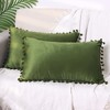 Unique Bargains Home Decorative Farmhouse Velvet Pompoms Fringe Throw Pillow Covers 4 Pcs - 2 of 4