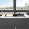 Gulches Black Granite Composite Workstation Drop-in Quartz Kitchen Sink, 33x22" - 4 of 4