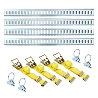 4 Pack E-Track Tie Down Rail Kit 60in for Garages, Vans, Trailers, Motorcycle Tie Downs, 5FT Horizontal Galvanizing Steel Etrack Bar Rails