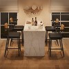 26" Counter Height Bar Stools Set of 2 with Arms, Upholstered Modern Metal Bar Chairs, Back & Footrest for Kitchen Island - 4 of 4