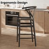 GlasFlength Mid-Century Dining Table Set with Armrests and Paper Rope Seats for Kitchen, Counter, Black, 21.3" * 17.5" * 39.4" - 3 of 4
