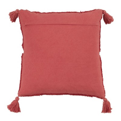 Rust Cotton Tufted Diamond Tassel Euro Pillow Cover