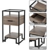Nightstand Set of 2, Side Table with Drawer, Bedside Table with Open Shelves - 4 of 4