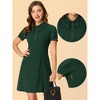 INSPIRE CHIC Women's Bow Tie Keyhole Neck Puff Sleeve Elegant Work Dress - 2 of 4