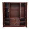 Keloyid Seusar Cherry Wood 61.42 in. Armoire with 3 Drawers, Shelves and Hanging Rod - 4 of 4