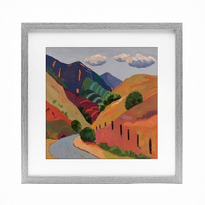 Stupell Industries Wanaka Valley Landscape Framed Print Under Glass, Gray, 13" x 13" - 1 of 4