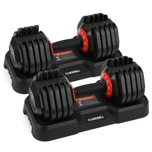 55 lb Adjustable Dumbbell Set, Free Weight Set Pair Fast for Exercises,Dumbbells  Men and Women Muscle exercise / Strength training - 1 of 4