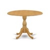 East West Furniture -  3-Pc Dinette Set- 2 Mid Century Chair with Wooden Seat and Slatted Chair Back - Dropleafs dining table - Mahogany Finish - 3 of 4